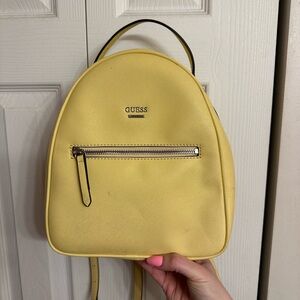 Guess Yellow Fashion Backpack with Minimalist Design